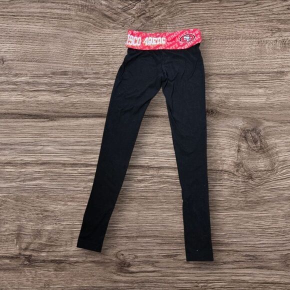 NFL San Francisco 49ers Black Foldover Leggings - Picture 1 of 6